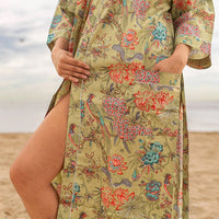 Green Peacock Kimono Robe
