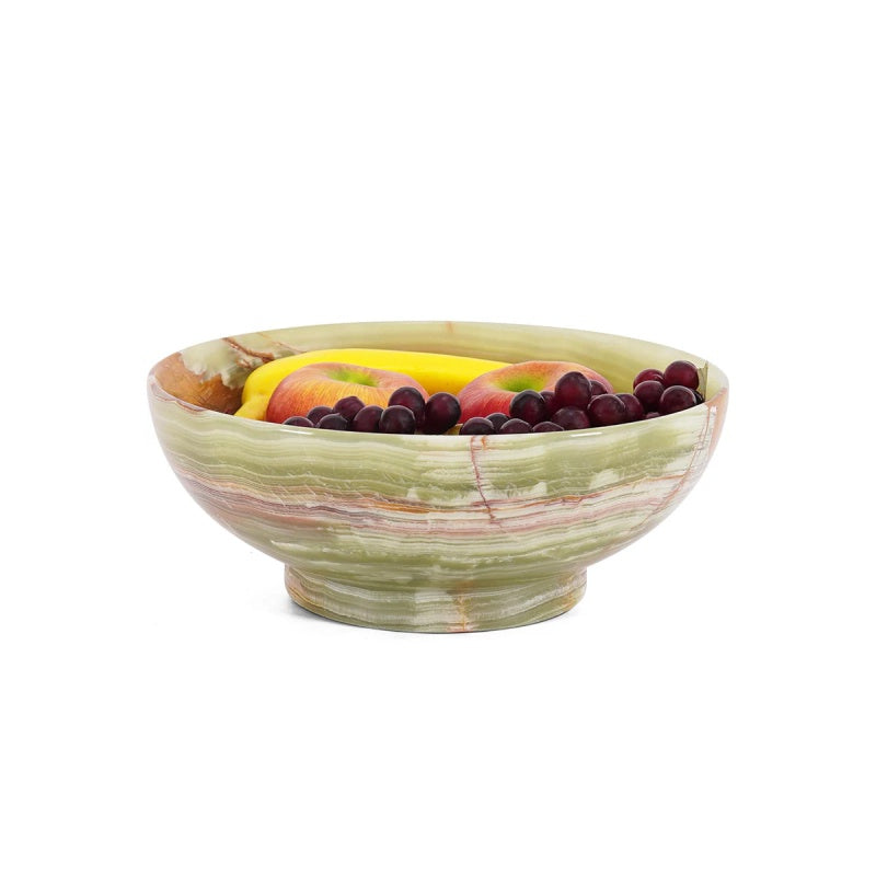 Green Marble Wide Pedestal Bowl