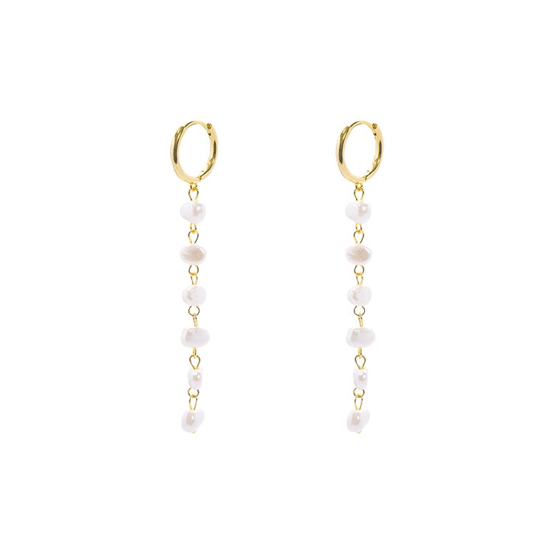 Multi Pearl Strand Drop Huggies