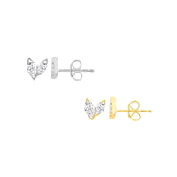 9k Gold Marquise Diamond Heart Studs