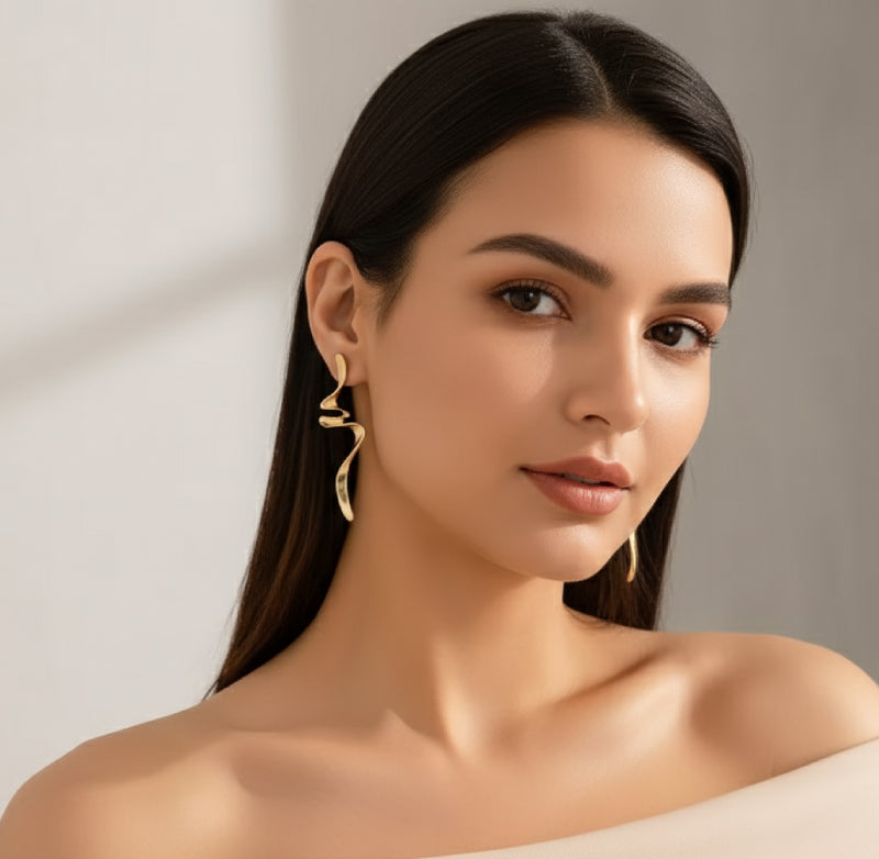 Metal Swirl Earrings