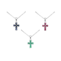 Mini Gemstone Cross Pendant