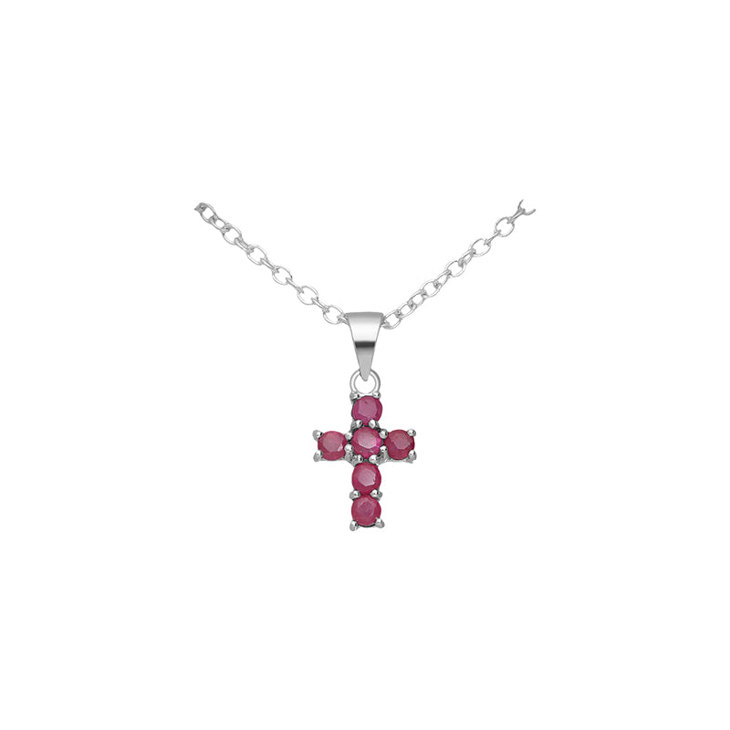 Mini Gemstone Cross Pendant