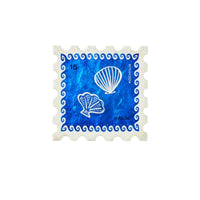 Blue Shell Stamp Wall Art