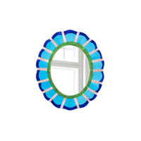 Bloom  Blue Oval Mirror