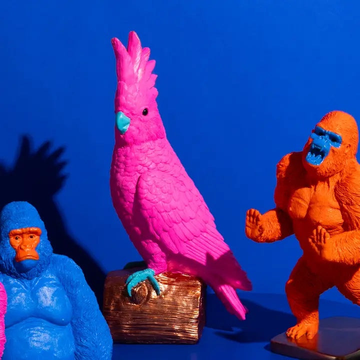 Pink Parrot Statue