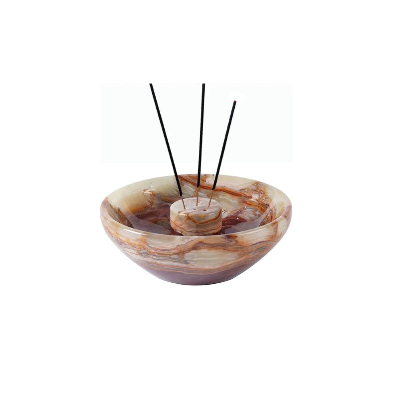 Marble Round Incense Holder-Green