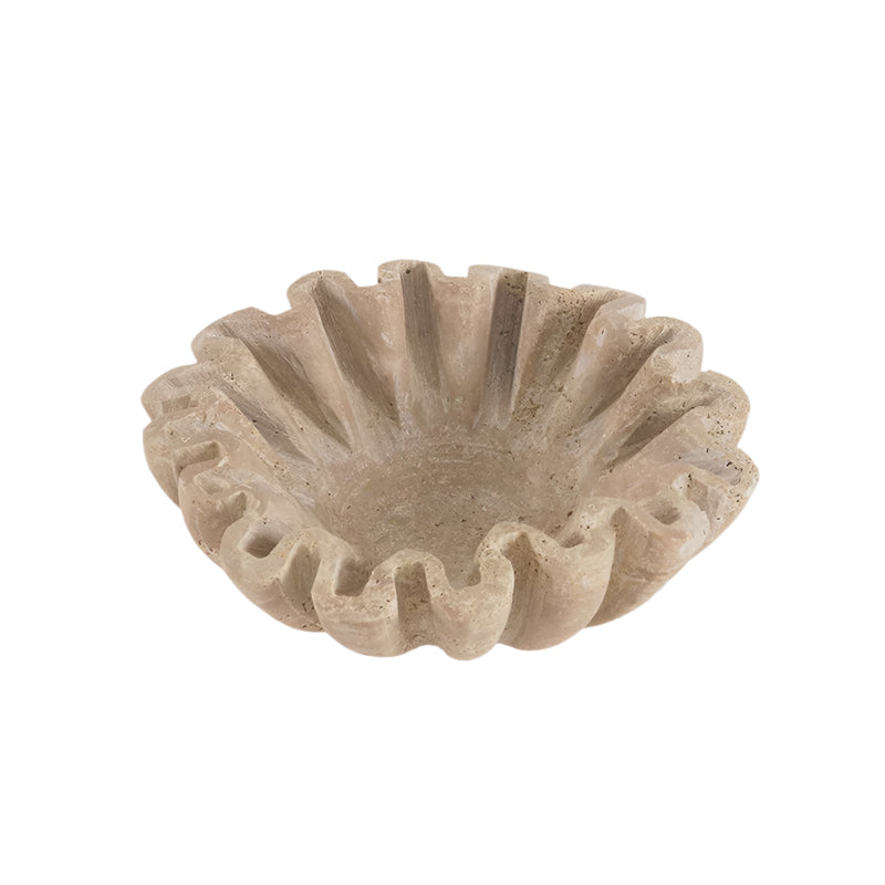 Ruffled Travertine Bowl
