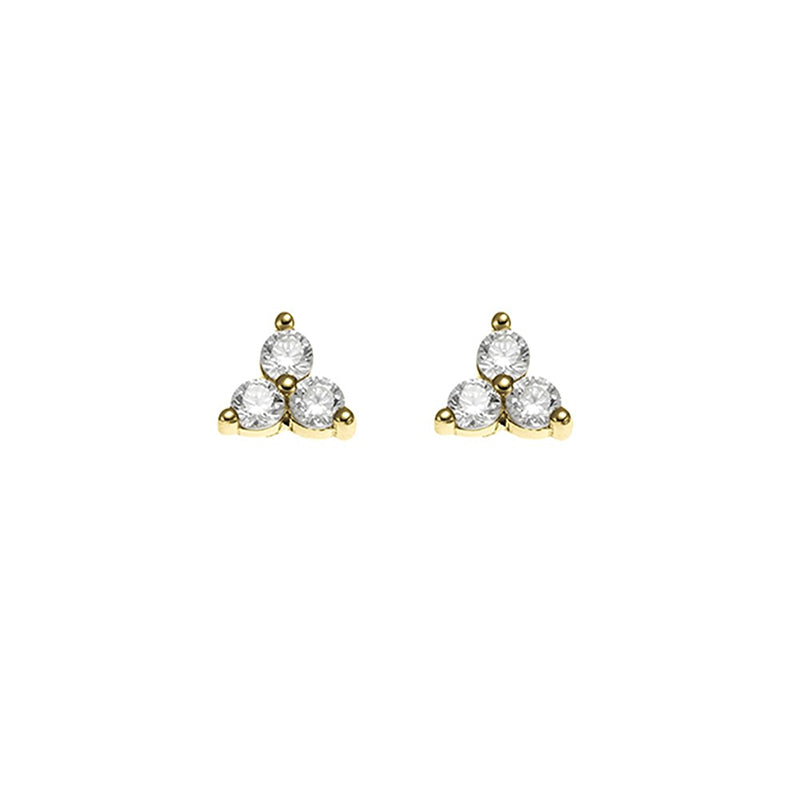 Tri Crystal Studs