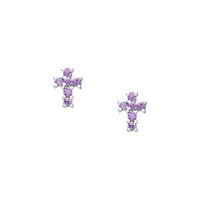 Mini Gemstone Cross Studs