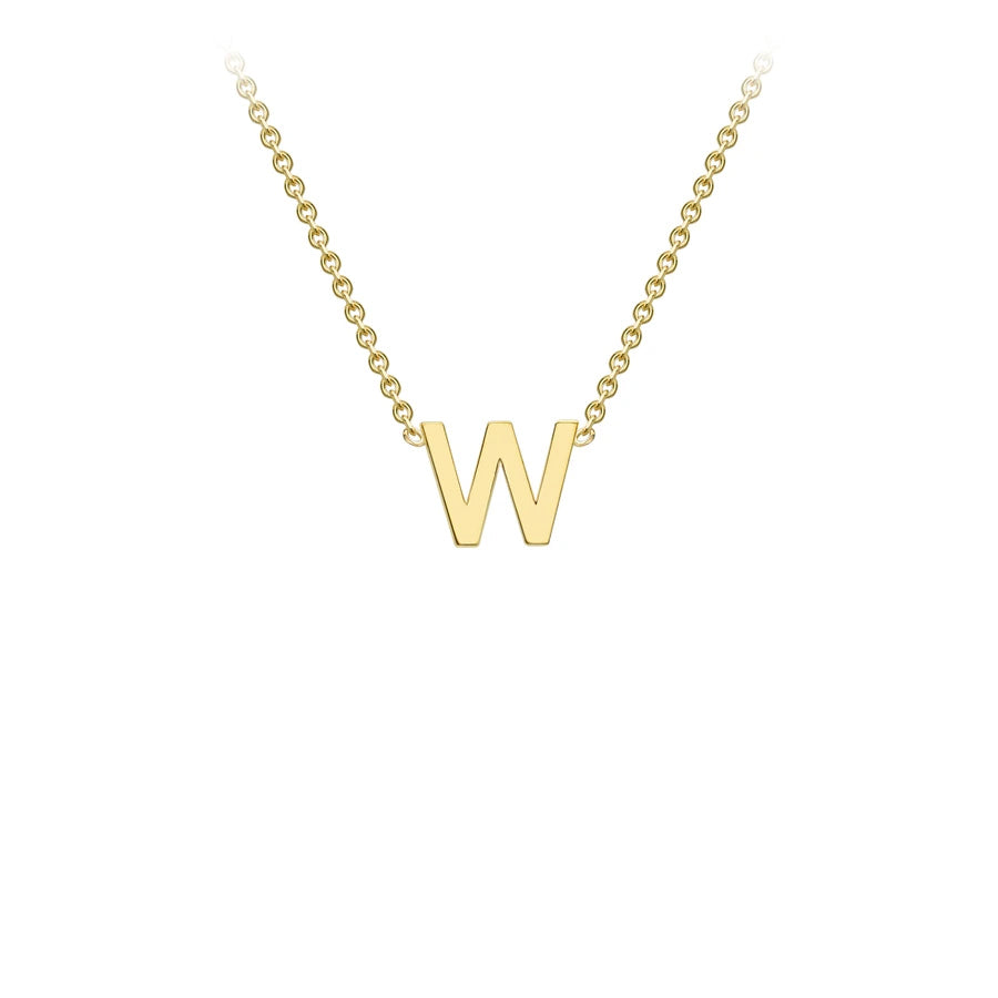 Yellow Solid Gold Initial Necklace