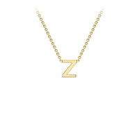 Yellow Solid Gold Initial Necklace