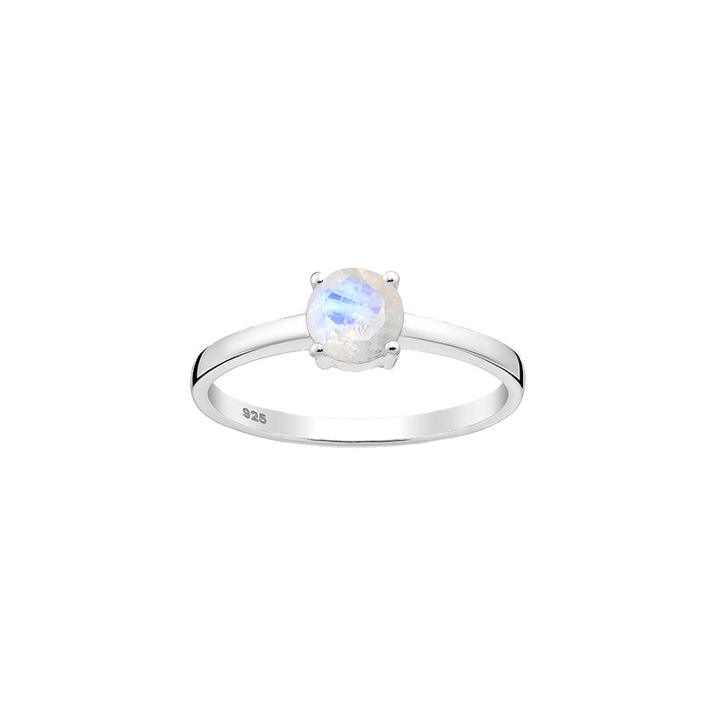 Large Rainbow Moonstone Gemstone Ring