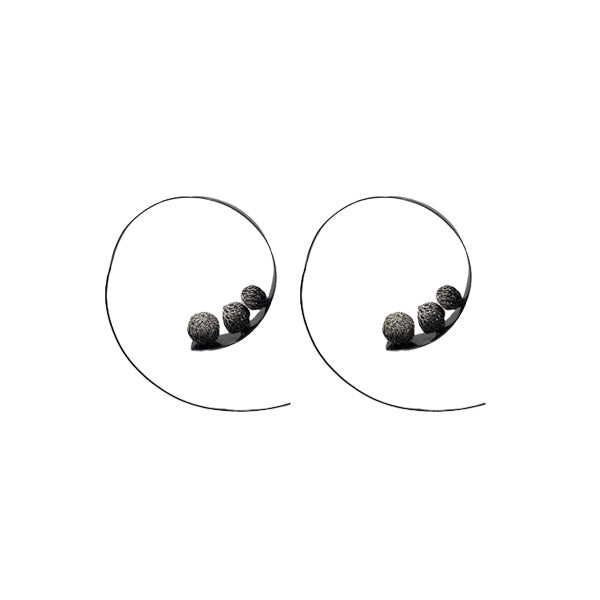 Milena Zu Oxidized  Curl Hoop Earrings