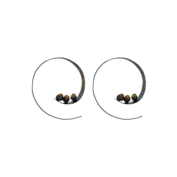 Milena Zu Oxidized  Curl Hoop Earrings