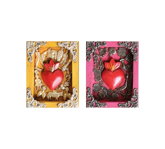 Mexican Framed Milagro Heart