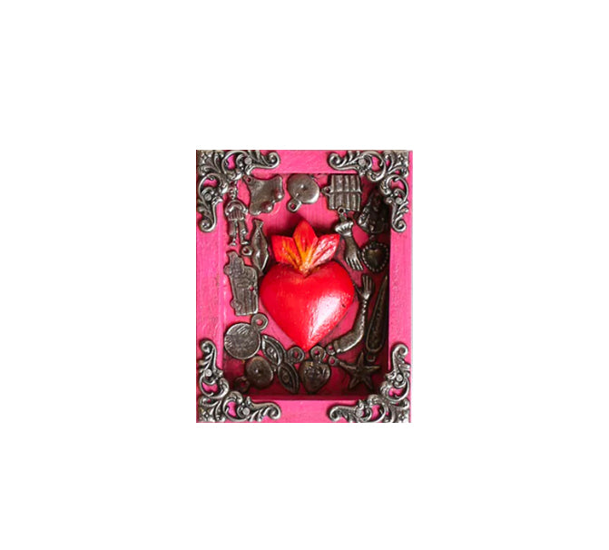 Mexican Framed Milagro Heart