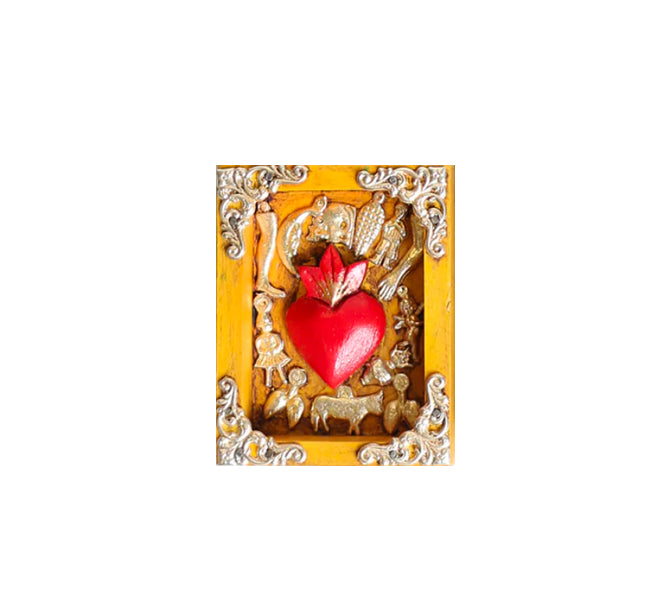 Mexican Framed Milagro Heart