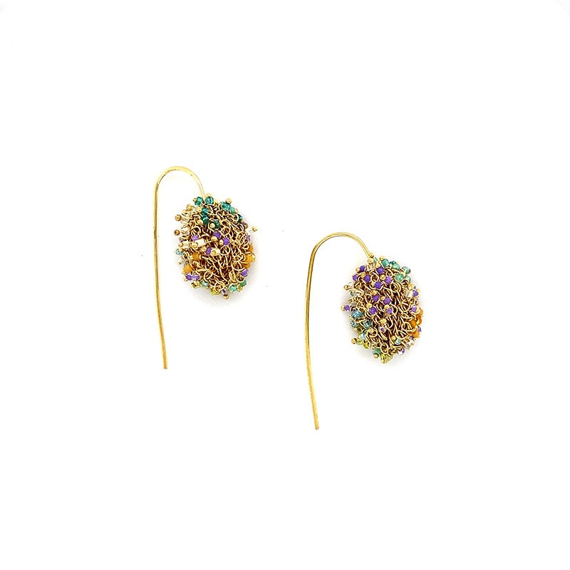 Milena Zu Swarovski Mini Pod Earrings - Gold Multi