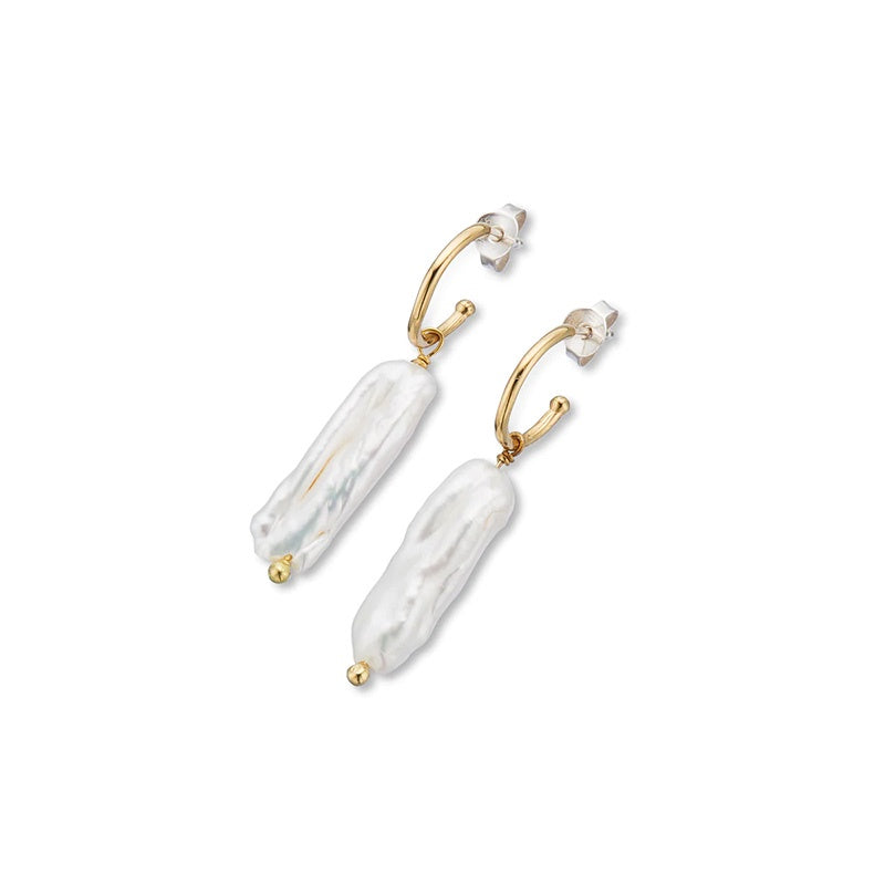Palas Lunar Pearl Hoop Earrings