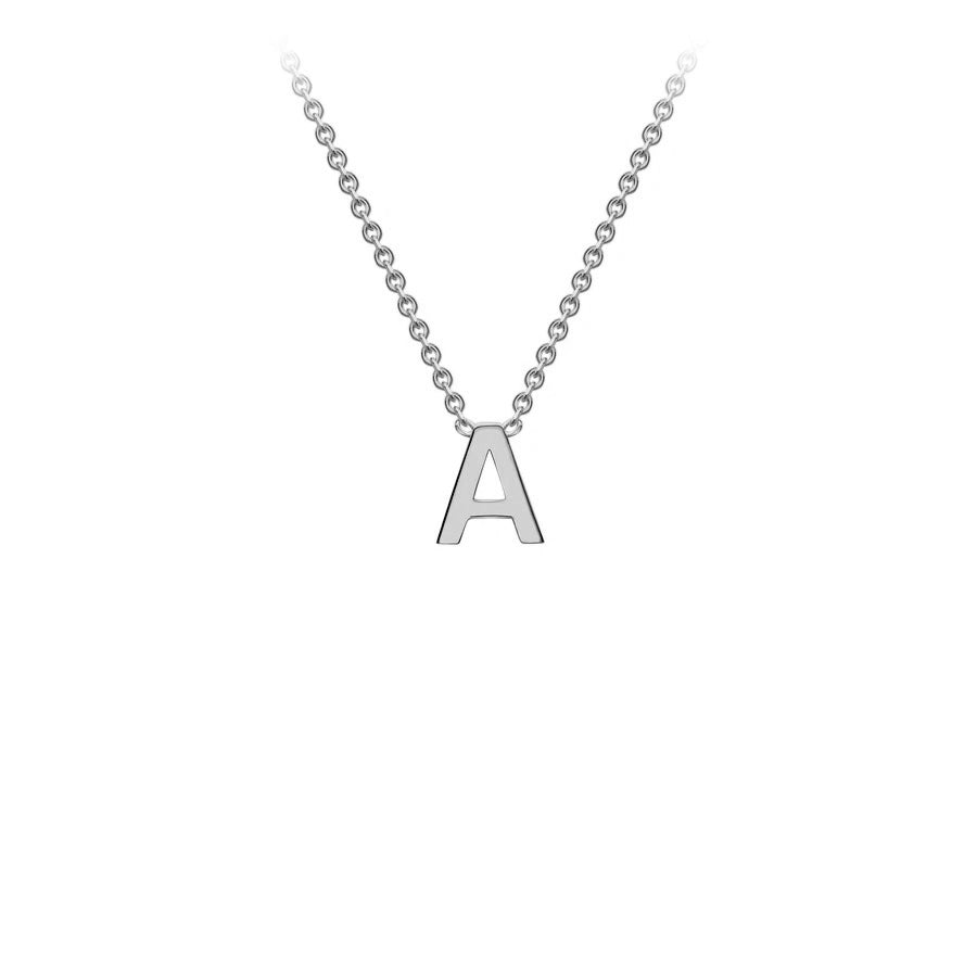 White Solid Gold Initial Necklace