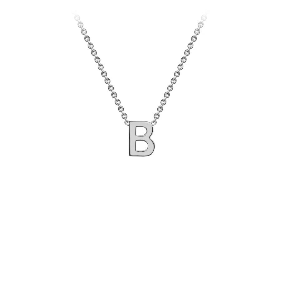 White Solid Gold Initial Necklace