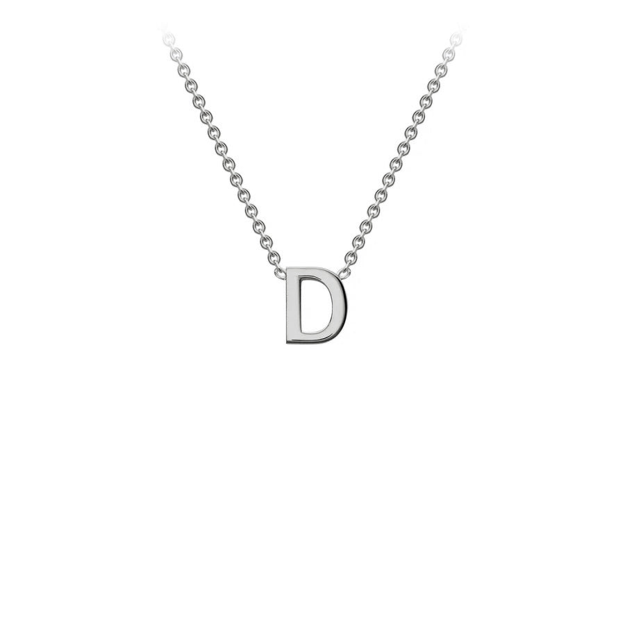 White Solid Gold Initial Necklace