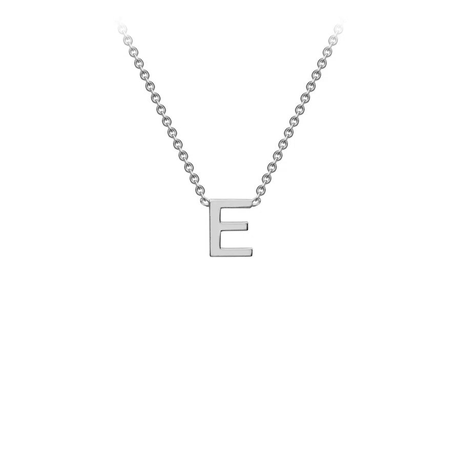 White Solid Gold Initial Necklace