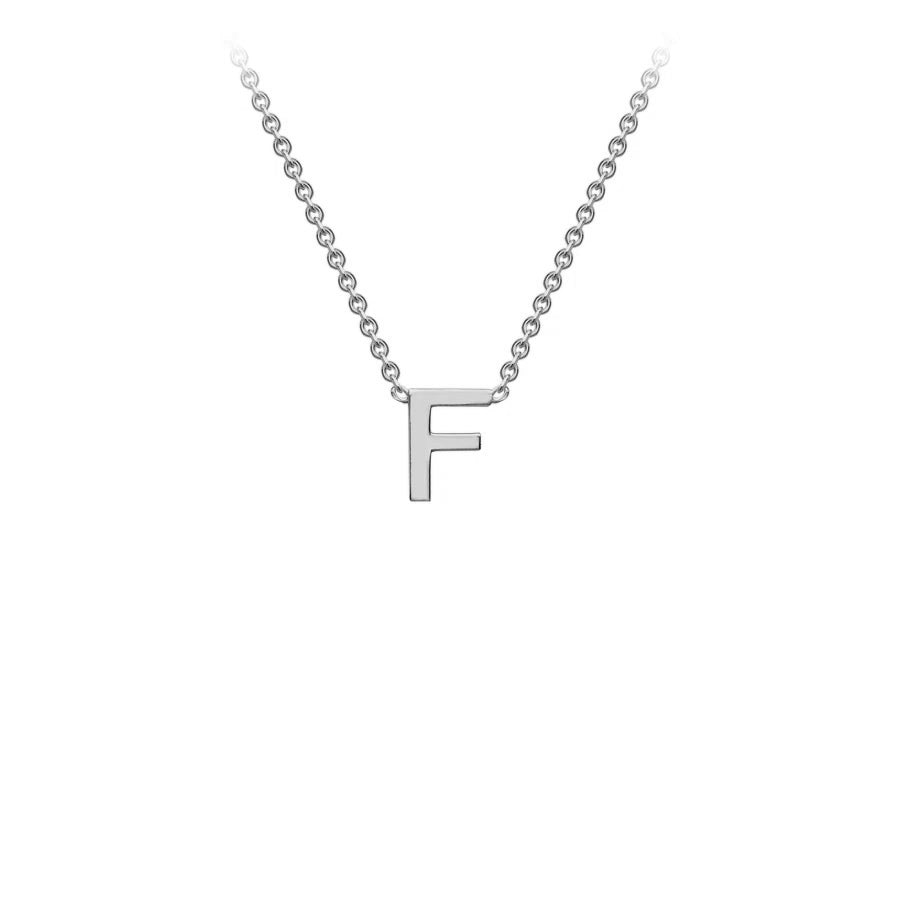 White Solid Gold Initial Necklace