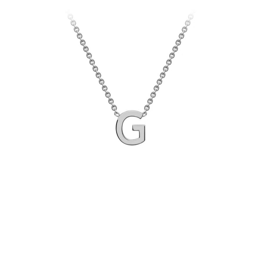 White Solid Gold Initial Necklace