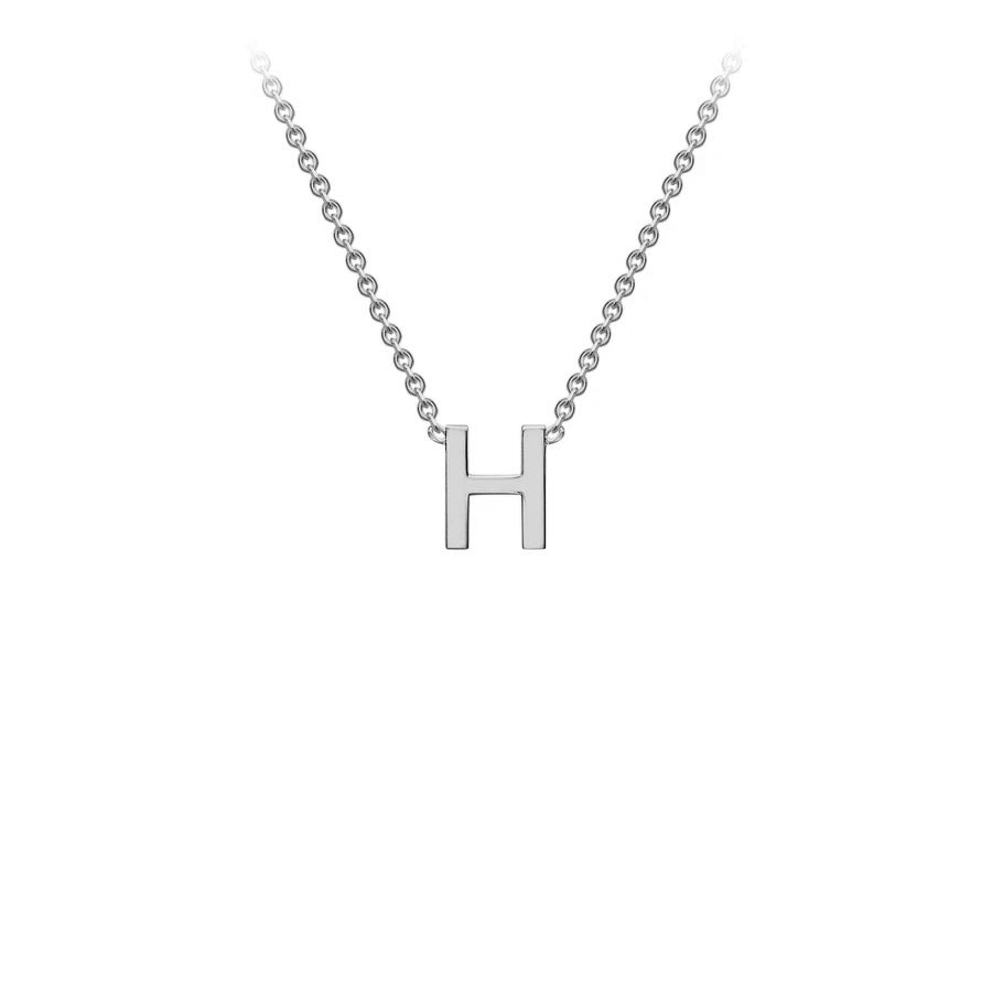 White Solid Gold Initial Necklace