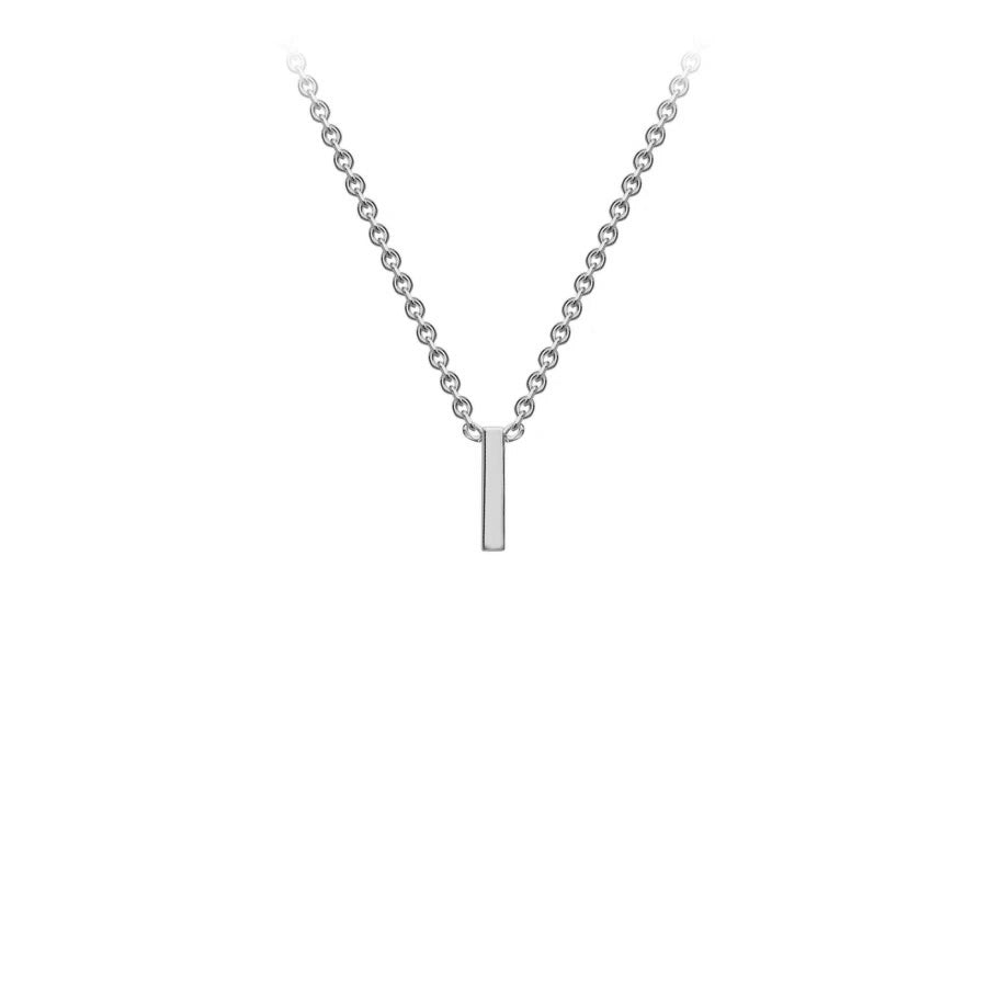 White Solid Gold Initial Necklace