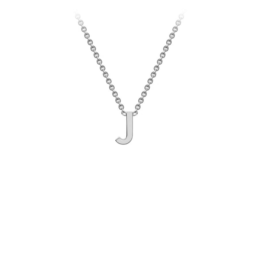 White Solid Gold Initial Necklace