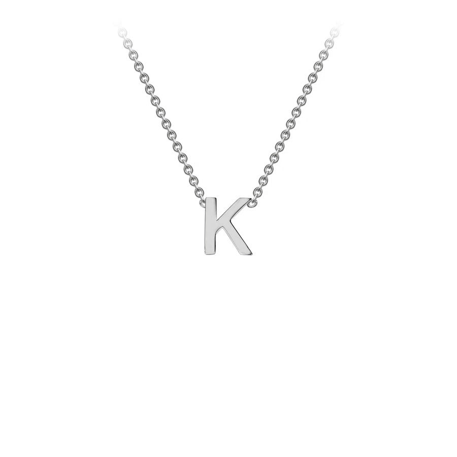White Solid Gold Initial Necklace
