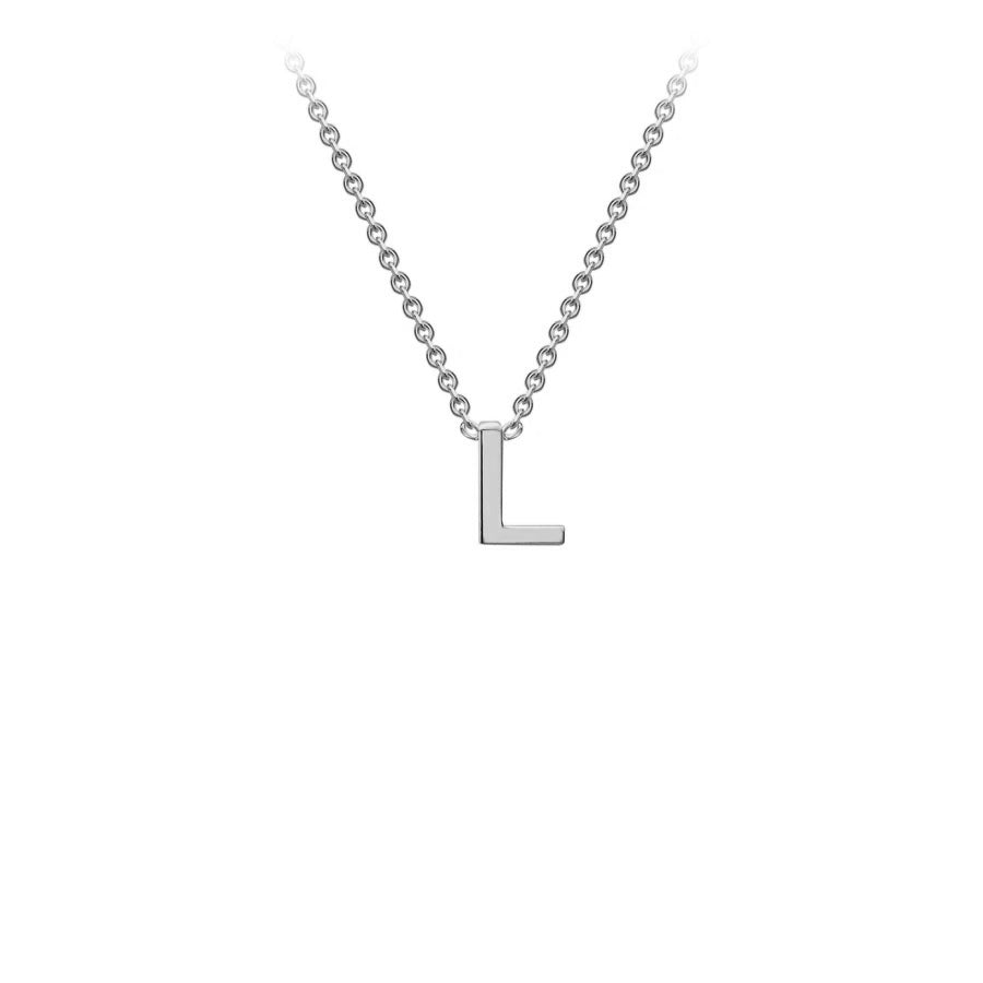 White Solid Gold Initial Necklace