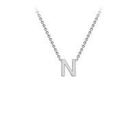 White Solid Gold Initial Necklace