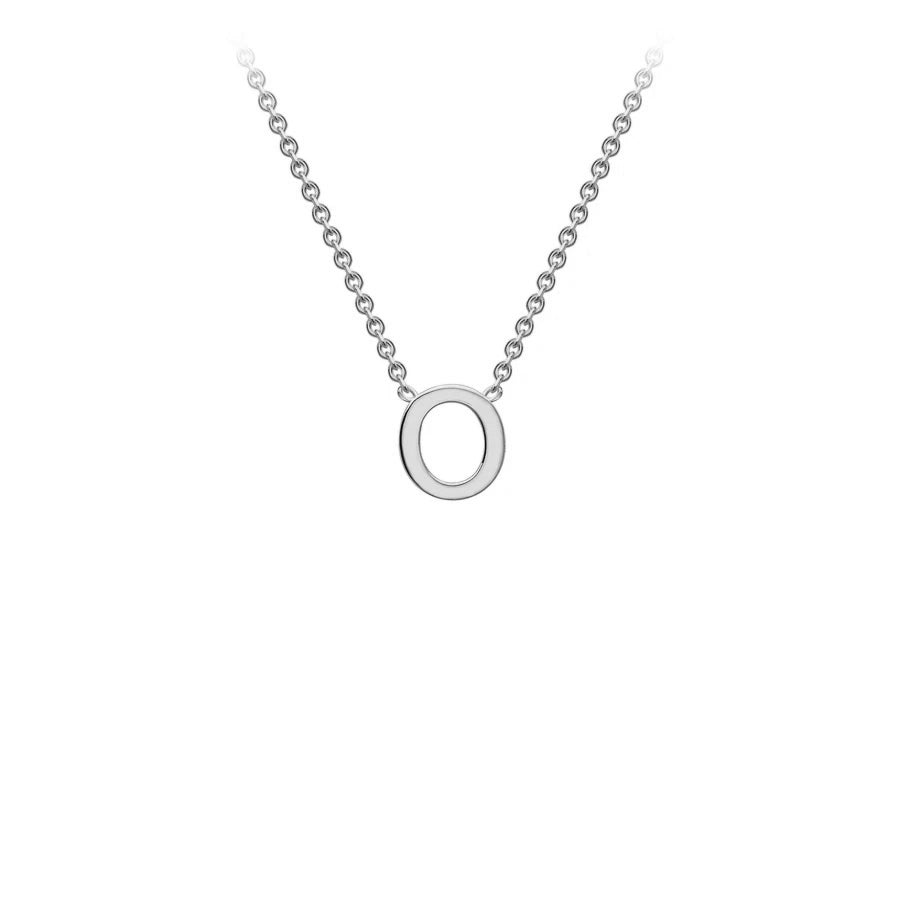 White Solid Gold Initial Necklace