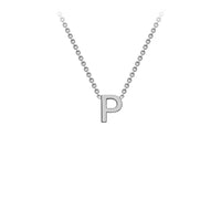 White Solid Gold Initial Necklace