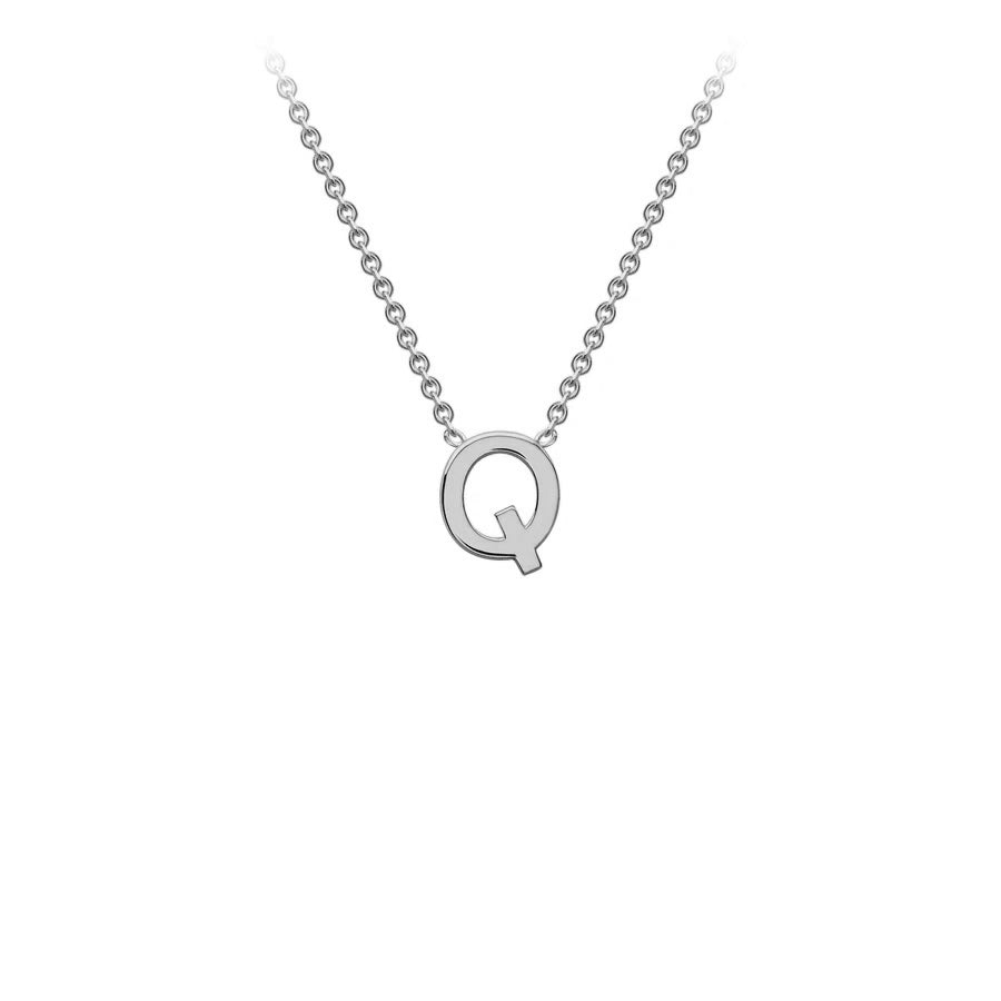 White Solid Gold Initial Necklace