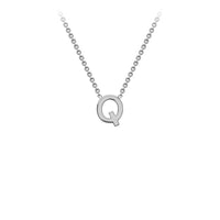 White Solid Gold Initial Necklace