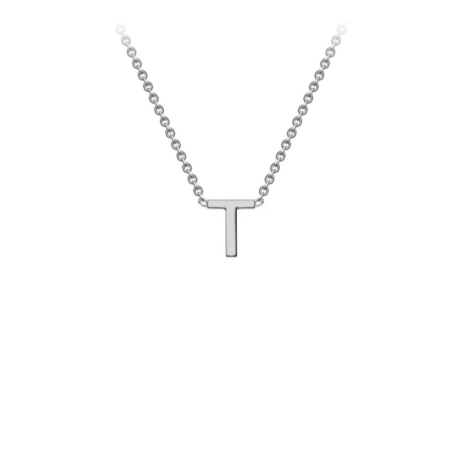 White Solid Gold Initial Necklace