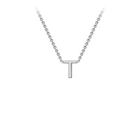 White Solid Gold Initial Necklace