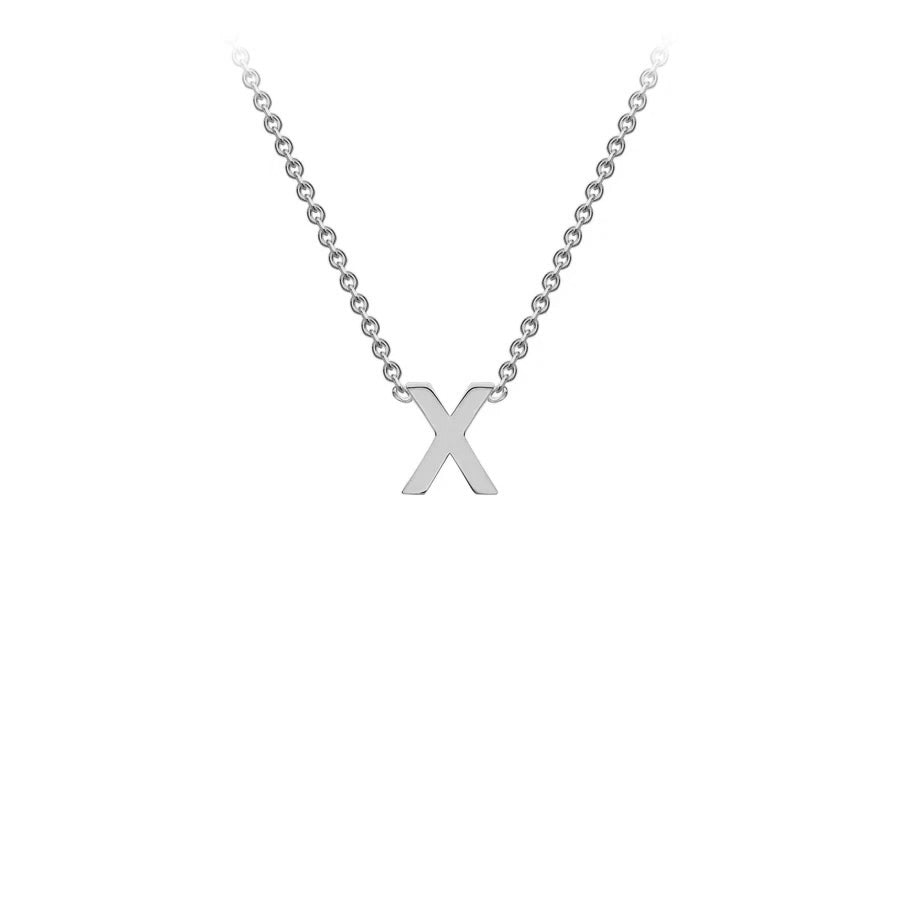 White Solid Gold Initial Necklace
