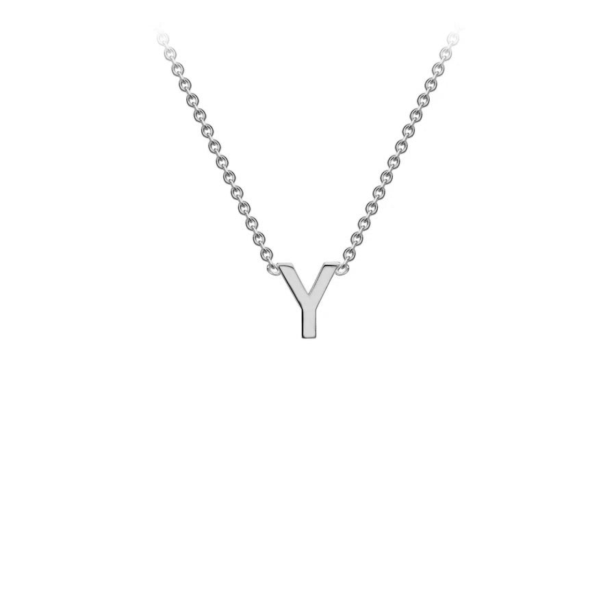 White Solid Gold Initial Necklace