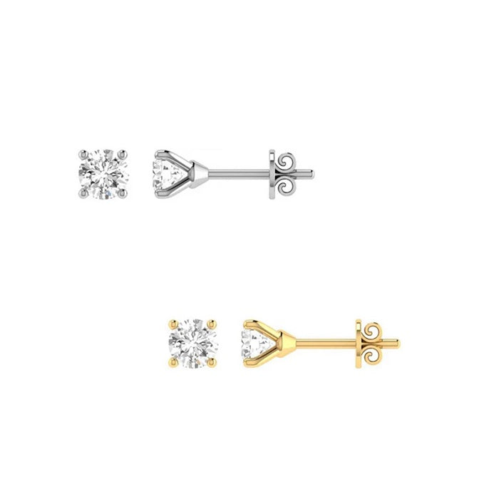 9k Gold 0.06ct Diamond Claw Studs