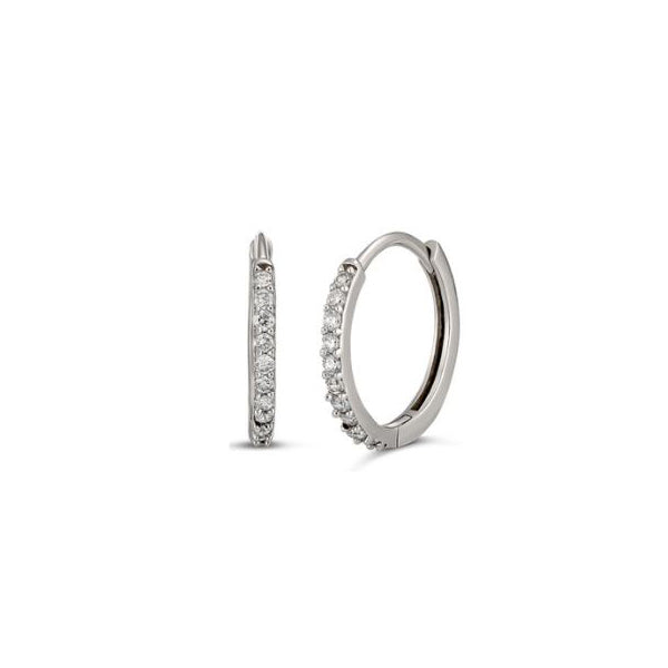 Solid Gold Diamond Huggie Earrings