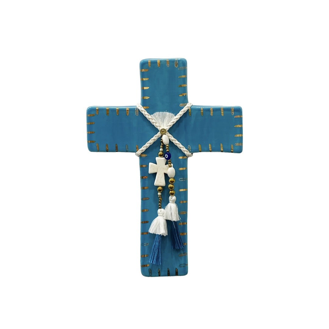 Midas Cross Wall Plaque - Turquoise