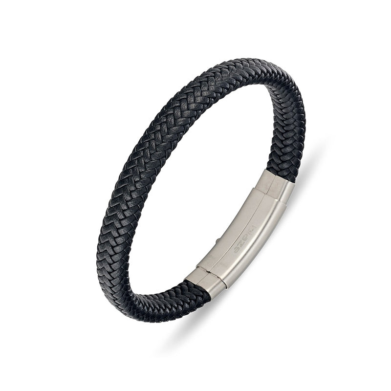 Braided Mens Leather Bracelet
