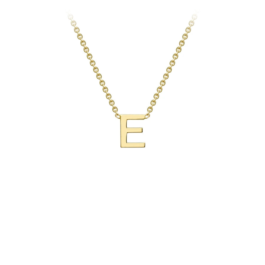 Yellow Solid Gold Initial Necklace