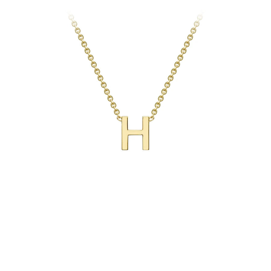 Yellow Solid Gold Initial Necklace